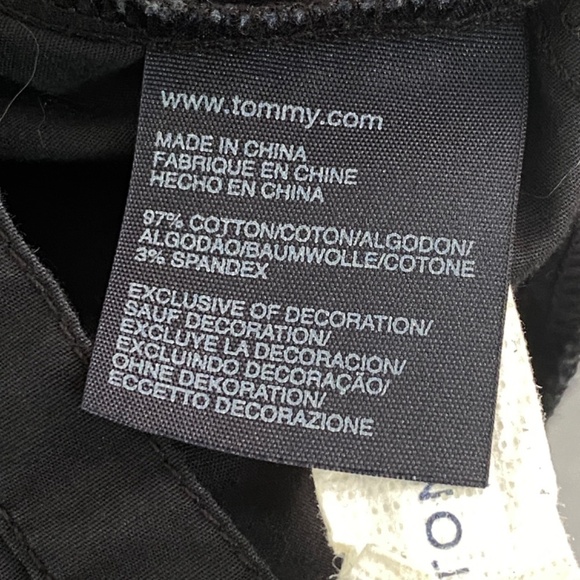 Tommy Hilfiger Top Womens Large Black Button Up Dress Shirt Ruffled Yoke - Picture 8 of 10